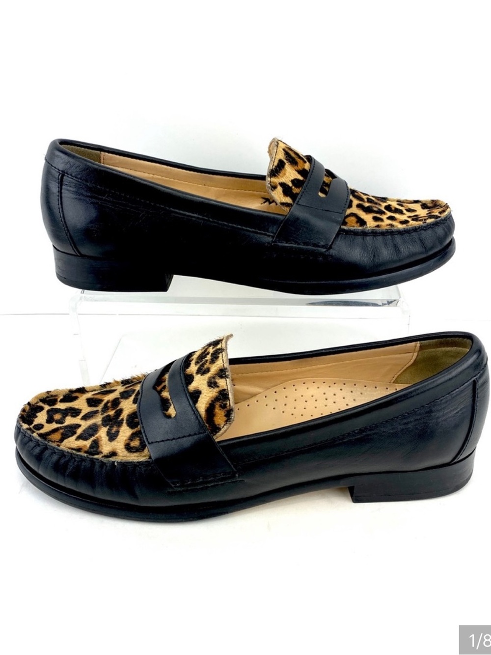 Cole Haan animal print flat loafers